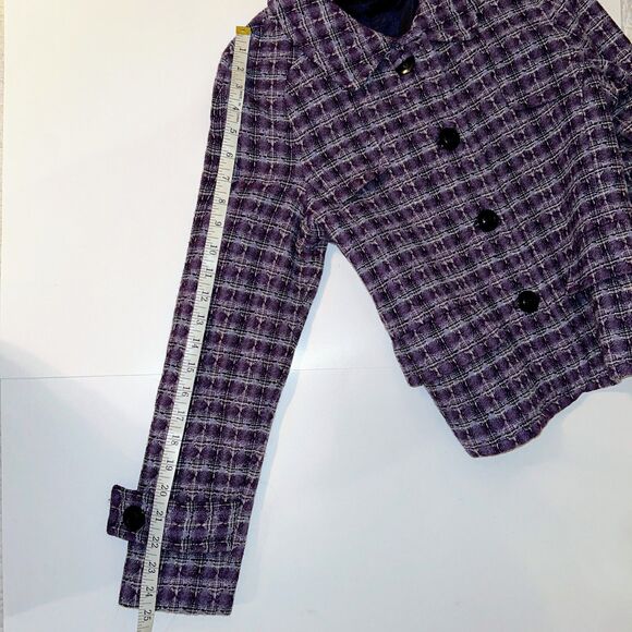Pendleton Tweed Checkered Blazer Jacket Purple Buttons Front 100% Wool Womens 10 - Picture 8 of 11